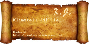 Klimstein Júlia névjegykártya