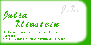 julia klimstein business card
